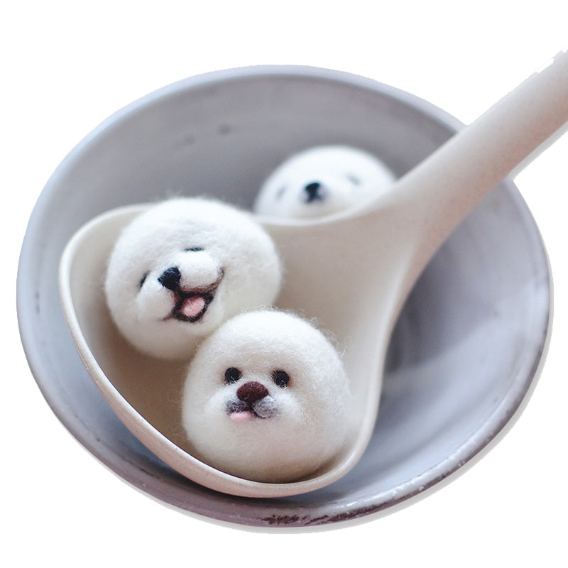 DIY Handmade Material Package Poke Needle Non-finished Wool Felt Dolls Creative Birthday Gift Wool Felt Dumpling