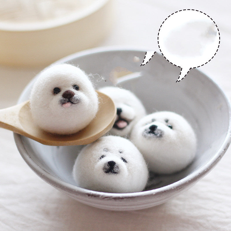 DIY Handmade Material Package Poke Needle Non-finished Wool Felt Dolls Creative Birthday Gift Wool Felt Dumpling