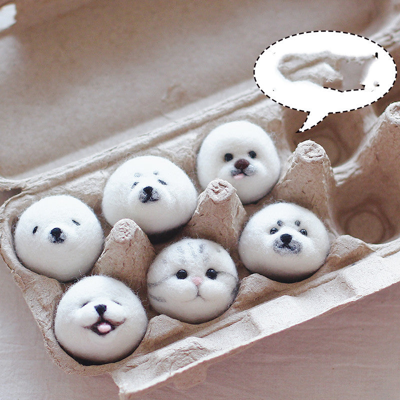 DIY Handmade Material Package Poke Needle Non-finished Wool Felt Dolls Creative Birthday Gift Wool Felt Dumpling