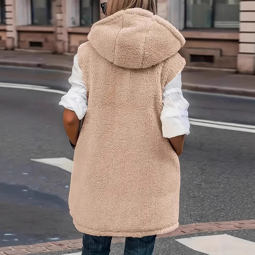 Hooded Double-sided Slim Fit Elegant Cardigan Vest