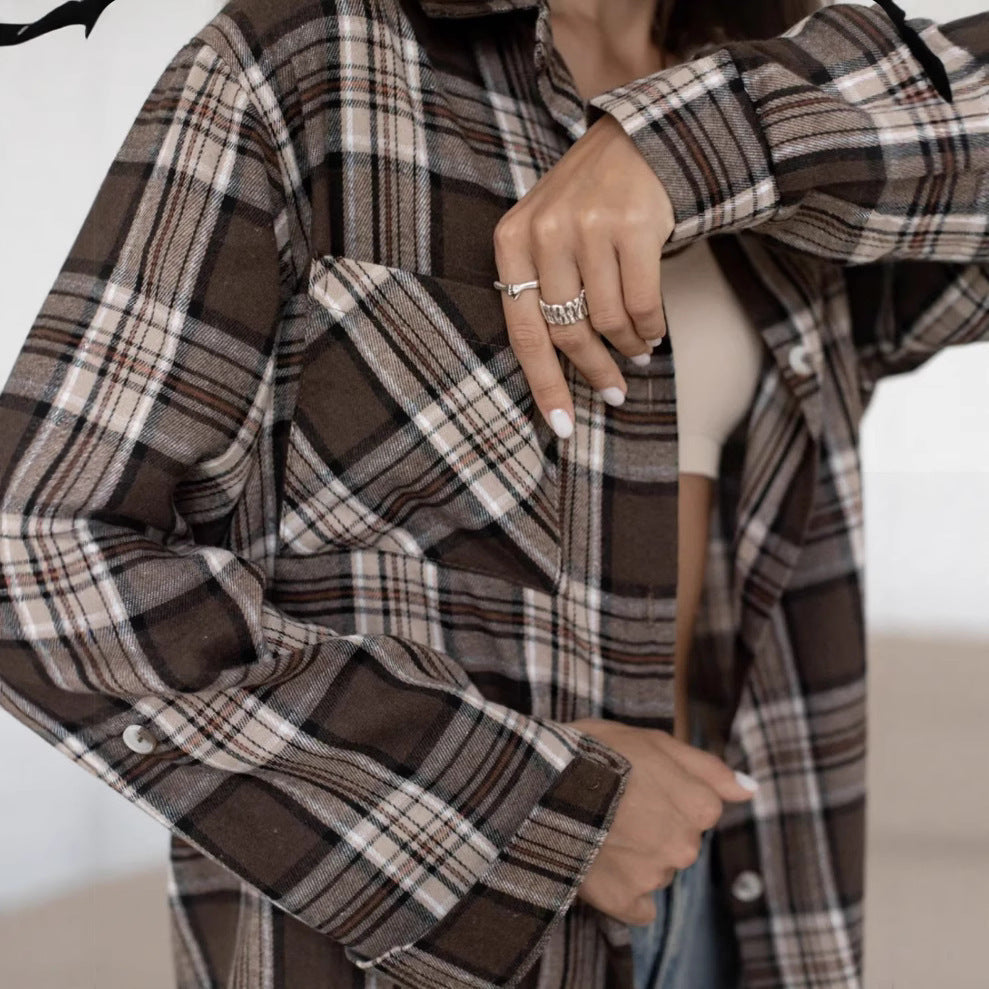 Shirt Women's Retro Style All-matching Striped Long Sleeve