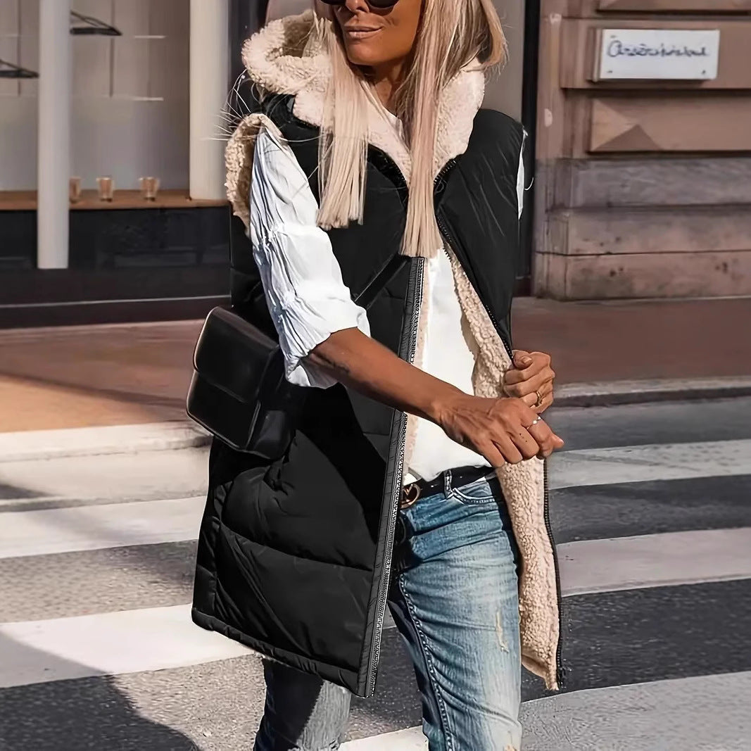 Hooded Double-sided Slim Fit Elegant Cardigan Vest