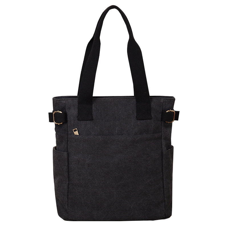 Casual Retro One-shoulder Hand-held Tote Canvas Bag For Women