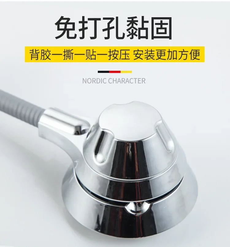 Suction Cup Shower Holder Adjustable Shower Head Holder Nozzle Handheld Holder Punch-Free Multi Angle Rotation Shower Bracket