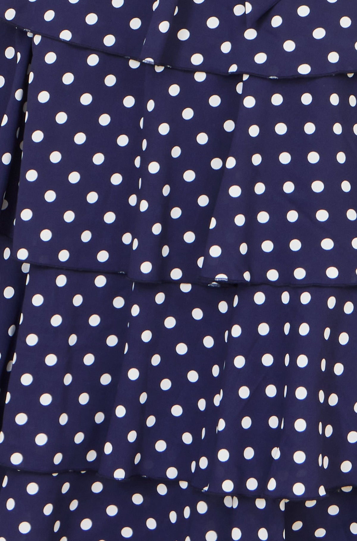 Yumi Navy Spot Tiered Midi Dress