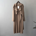 Elegant Long Trench Coat Women's Retro British Style