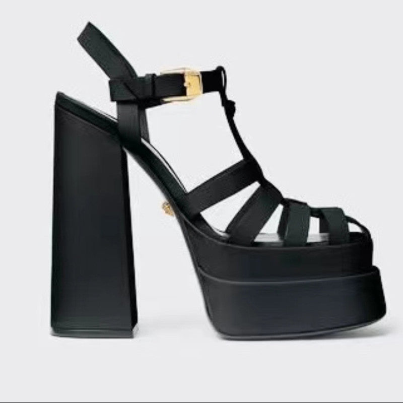 Summer Thick Heels High Heels Fish Mouth Europe And The United States
