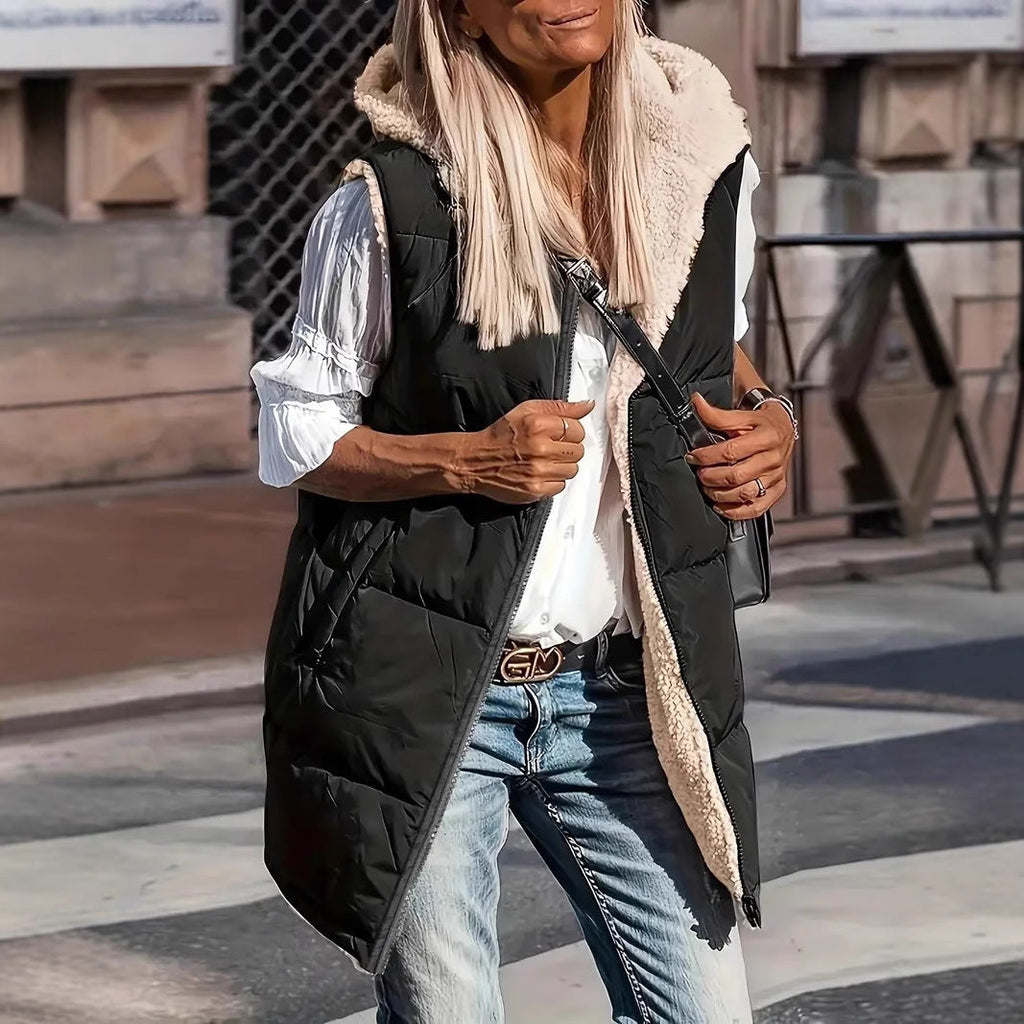 Hooded Double-sided Slim Fit Elegant Cardigan Vest